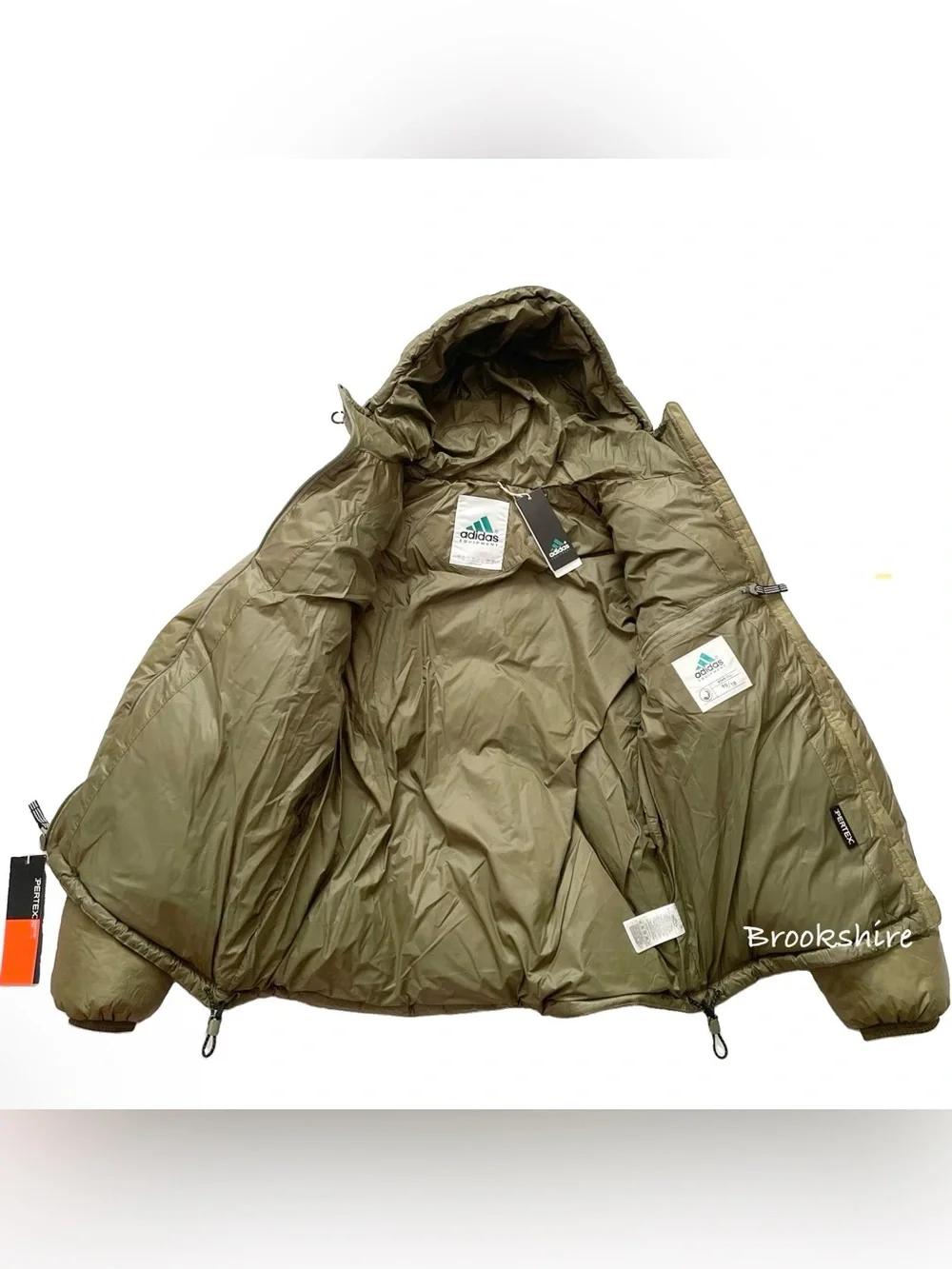 adidas EQT Pertex 90/10 Down Fill Jacket Green Focus Olive Size Medium JX1447
